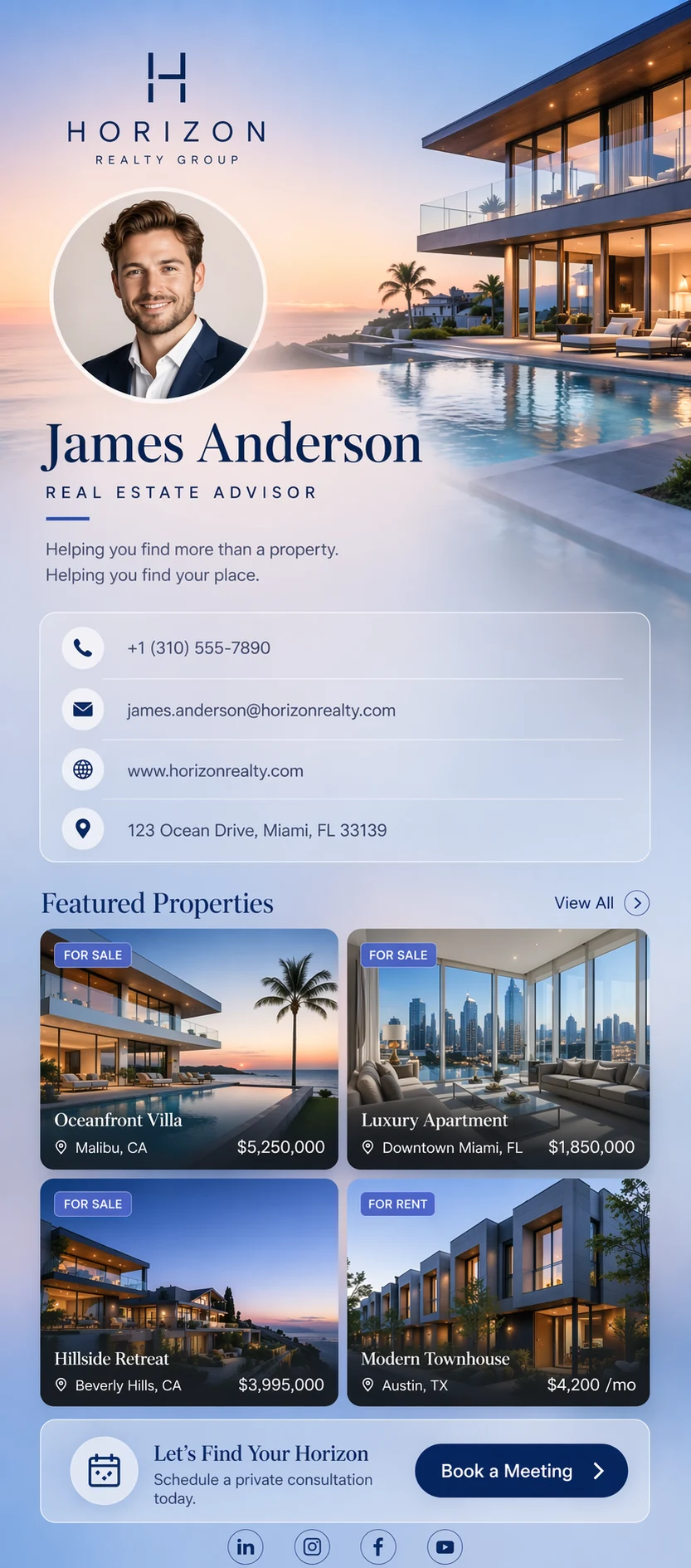 Real Estate digital business card template preview